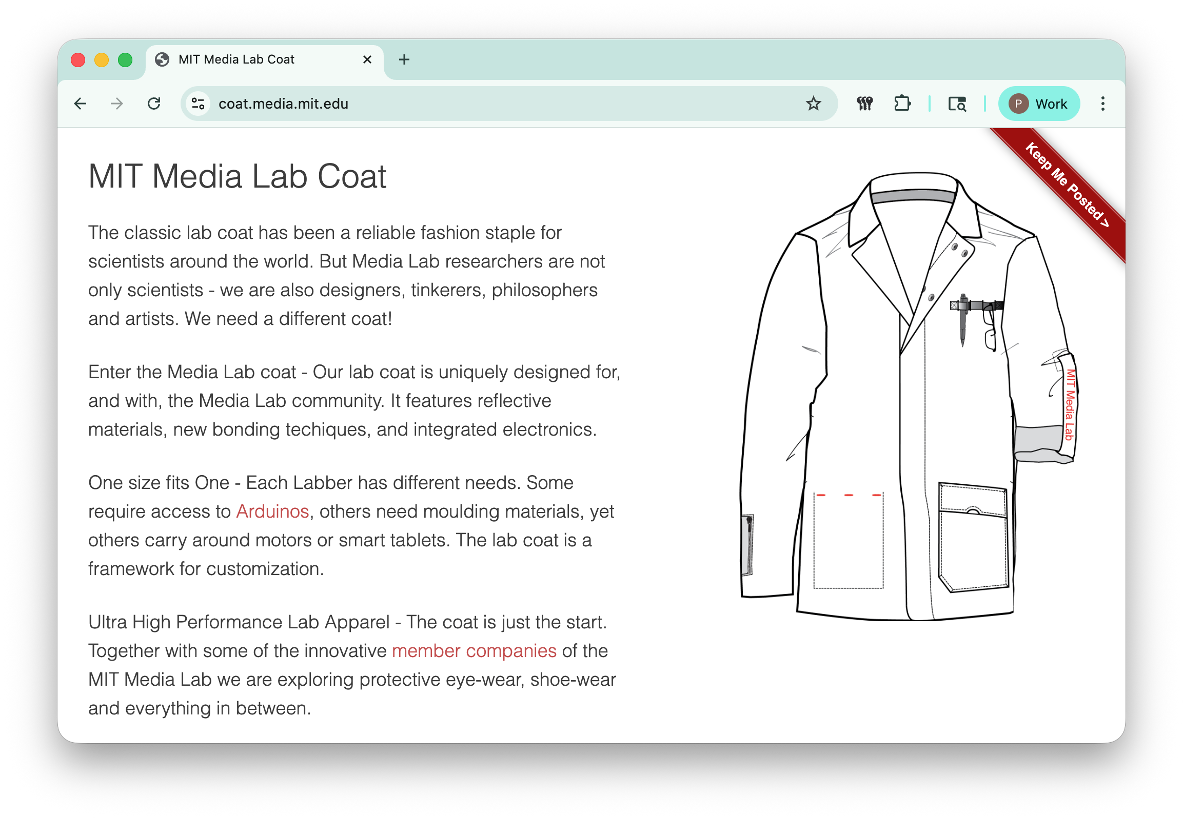 Media Lab Coat website